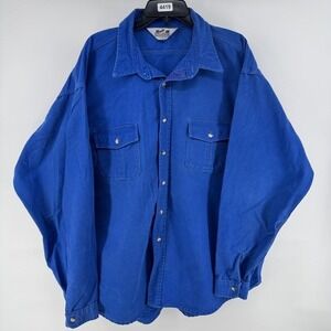 The Sportsmans Guide Shirt Mens 2XL Blue Flannel Button Outdoor See measurements